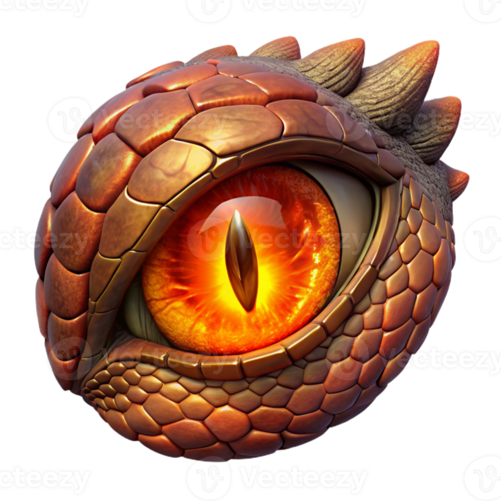 beautiful contemporary Fiery Dragon Eye 3D Render high resolution png