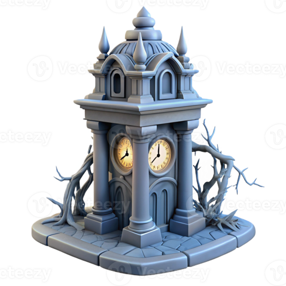 vibrant vintage Enchanted Clock Tower 3D Model premium png