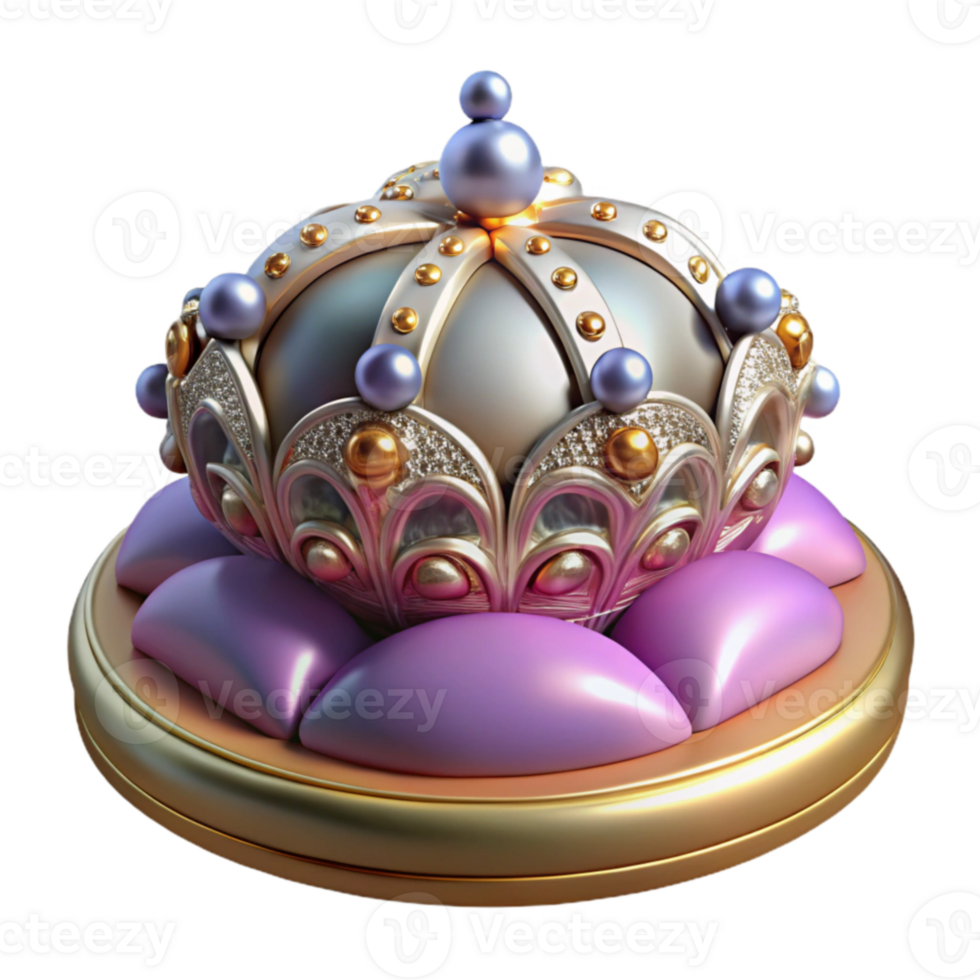 beautiful minimalist Ornate 3D Crown Illustration authentic png
