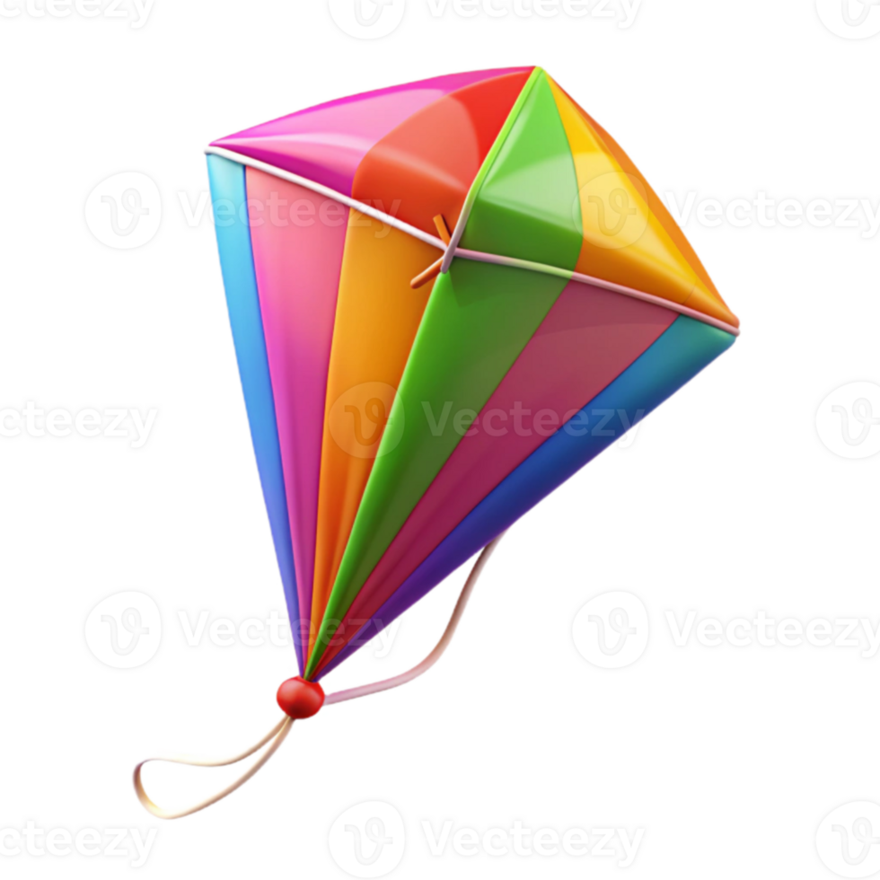 impressive rustic Rainbow Kite 3D Render 4K png