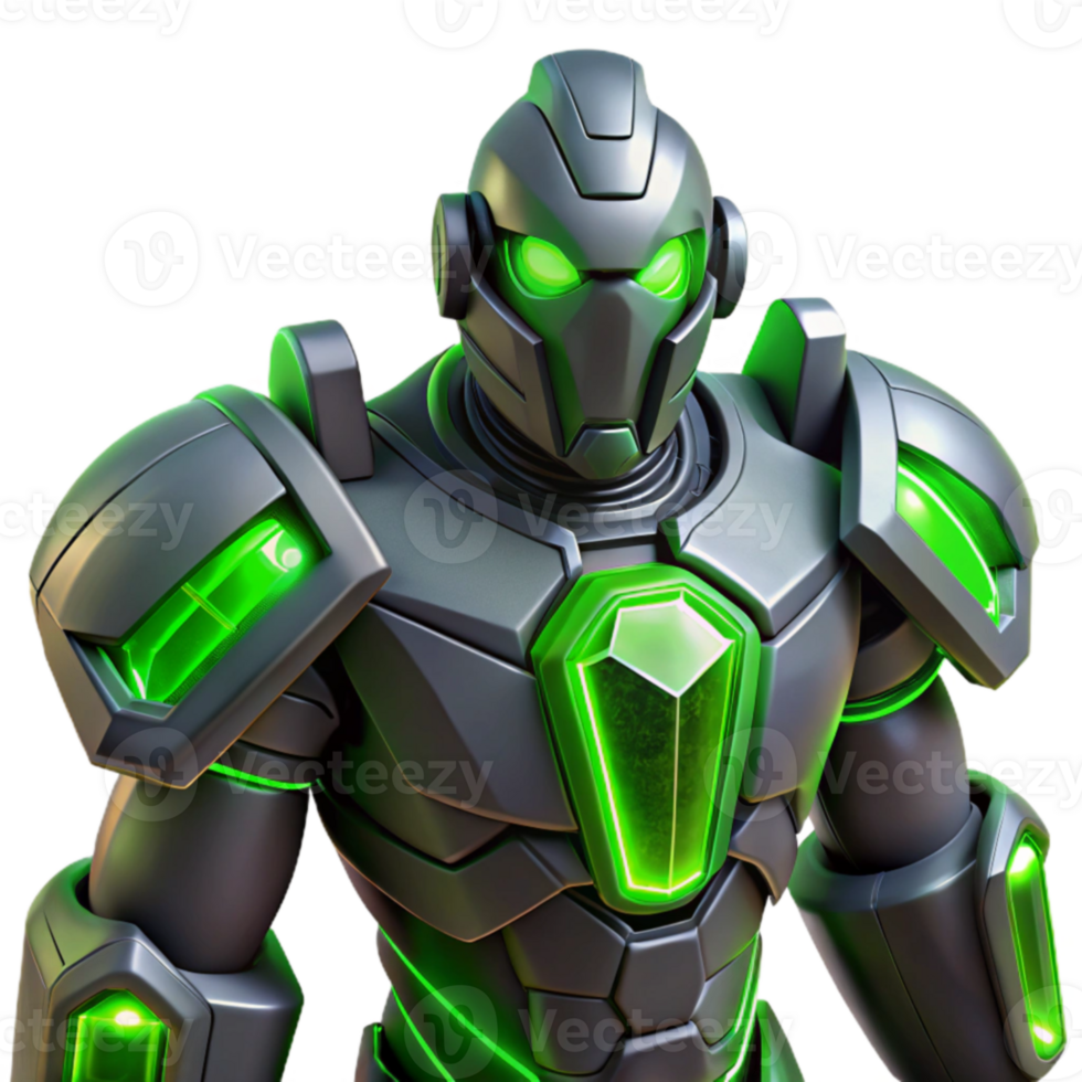 serene classic Futuristic Robot 3D Render original png