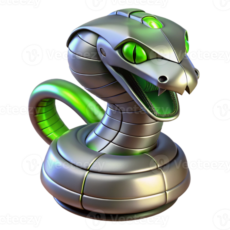 impressive modern Metallic Cobra 3D Render authentic png