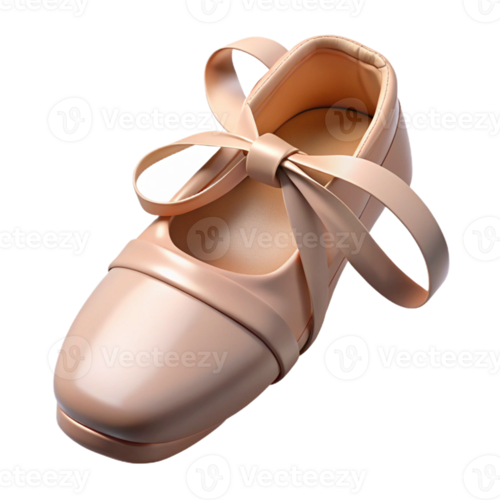 elegant modern 3D Render of a Pink Ballet Shoe with Bow original png