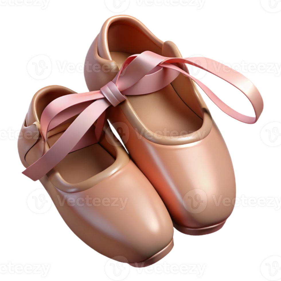 dramatic traditional 3D Render of Pink Ballet Slippers authentic png