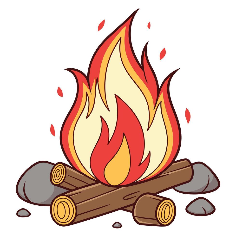 Fire Flame Set vector