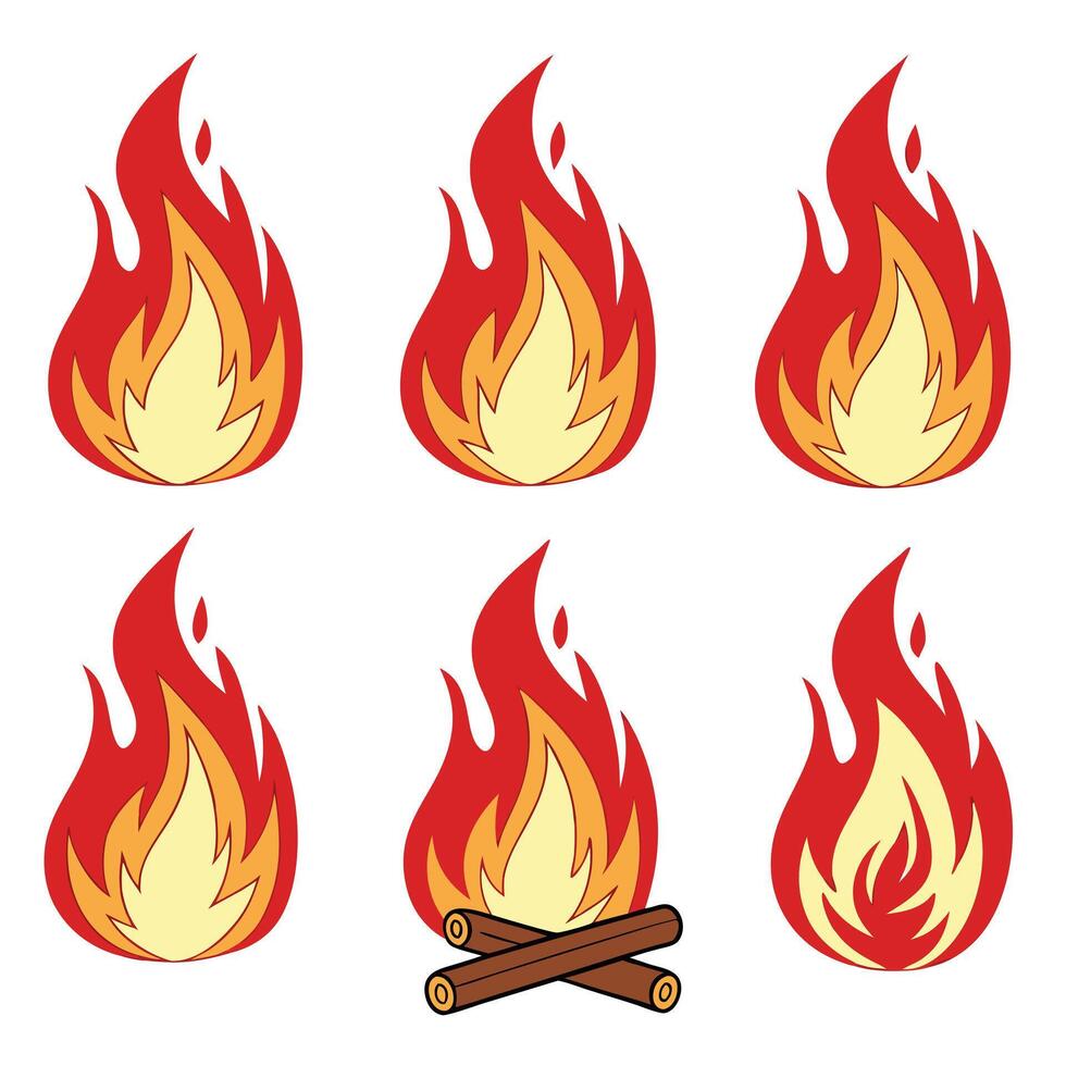 Burning Fire Pack vector