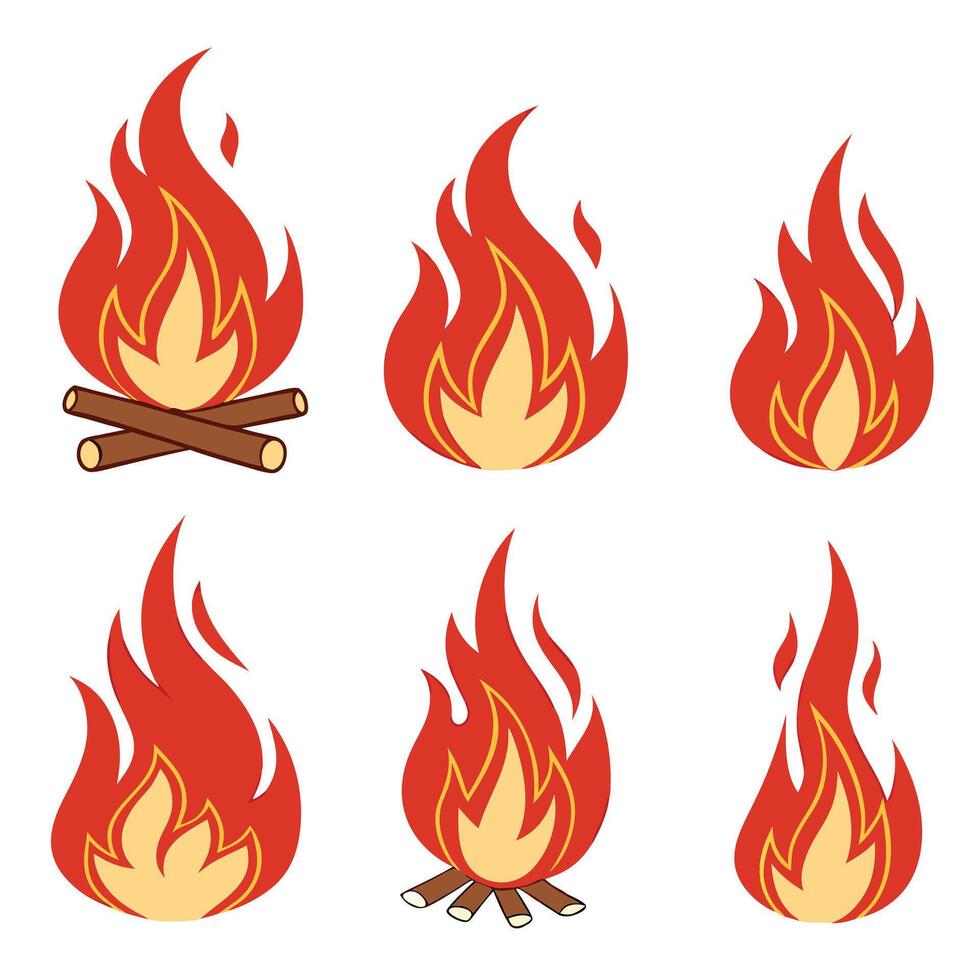 Fire and Heat Design Set vector