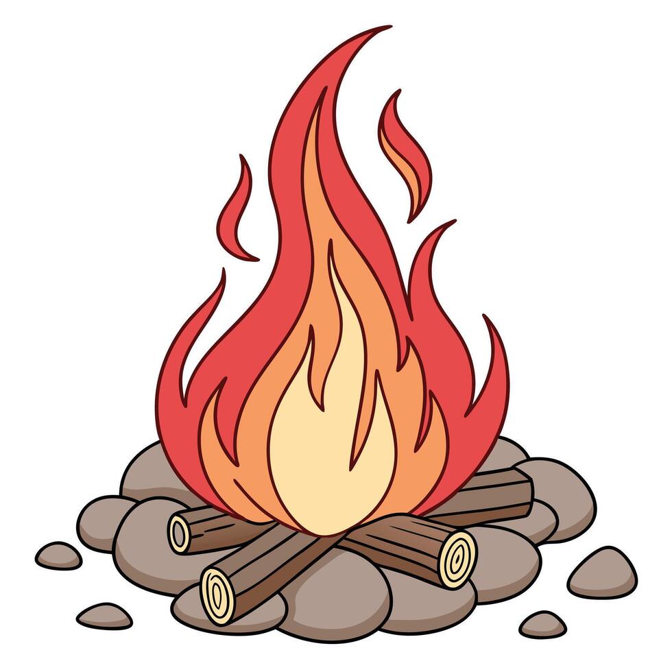 Simple Fire Silhouettes vector