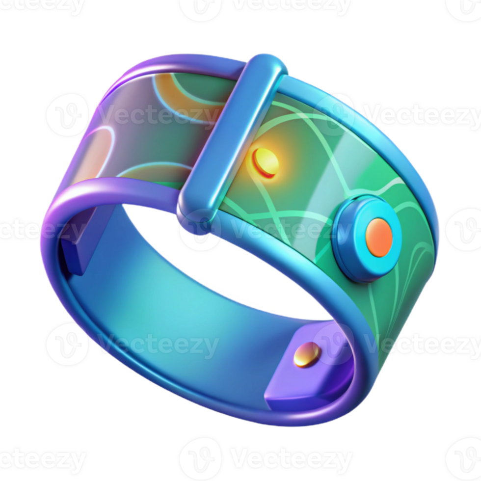 elegant classic Futuristic 3D Render of a Smart Bracelet 4K png