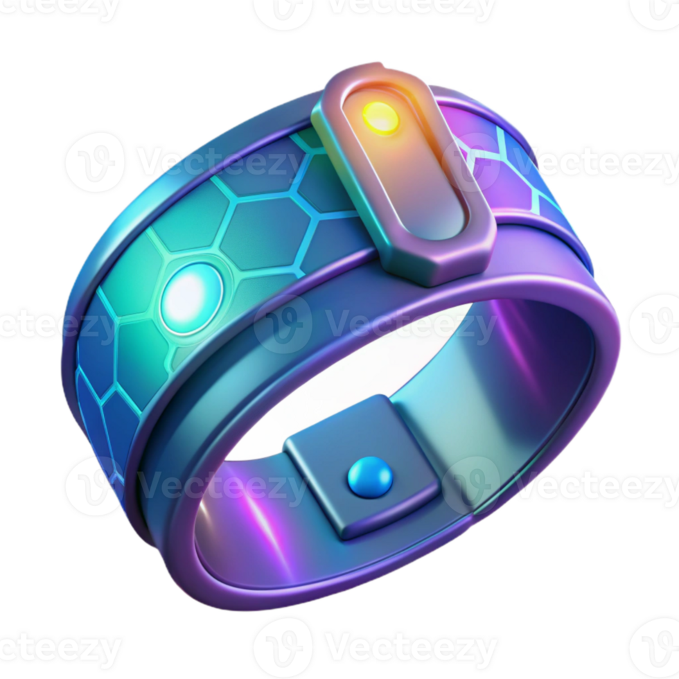 dramatic rustic Futuristic Smart Bracelet 3D Render 4K png