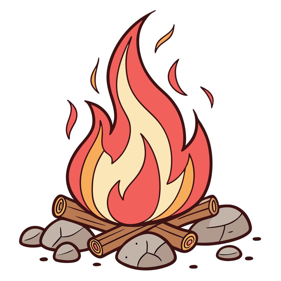 Realistic Fire Set vector