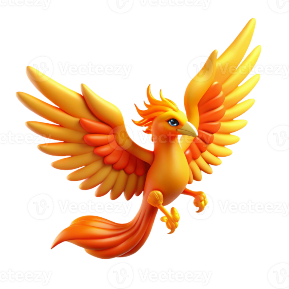dramatic artistic 3D Render of a Phoenix Bird exclusive png