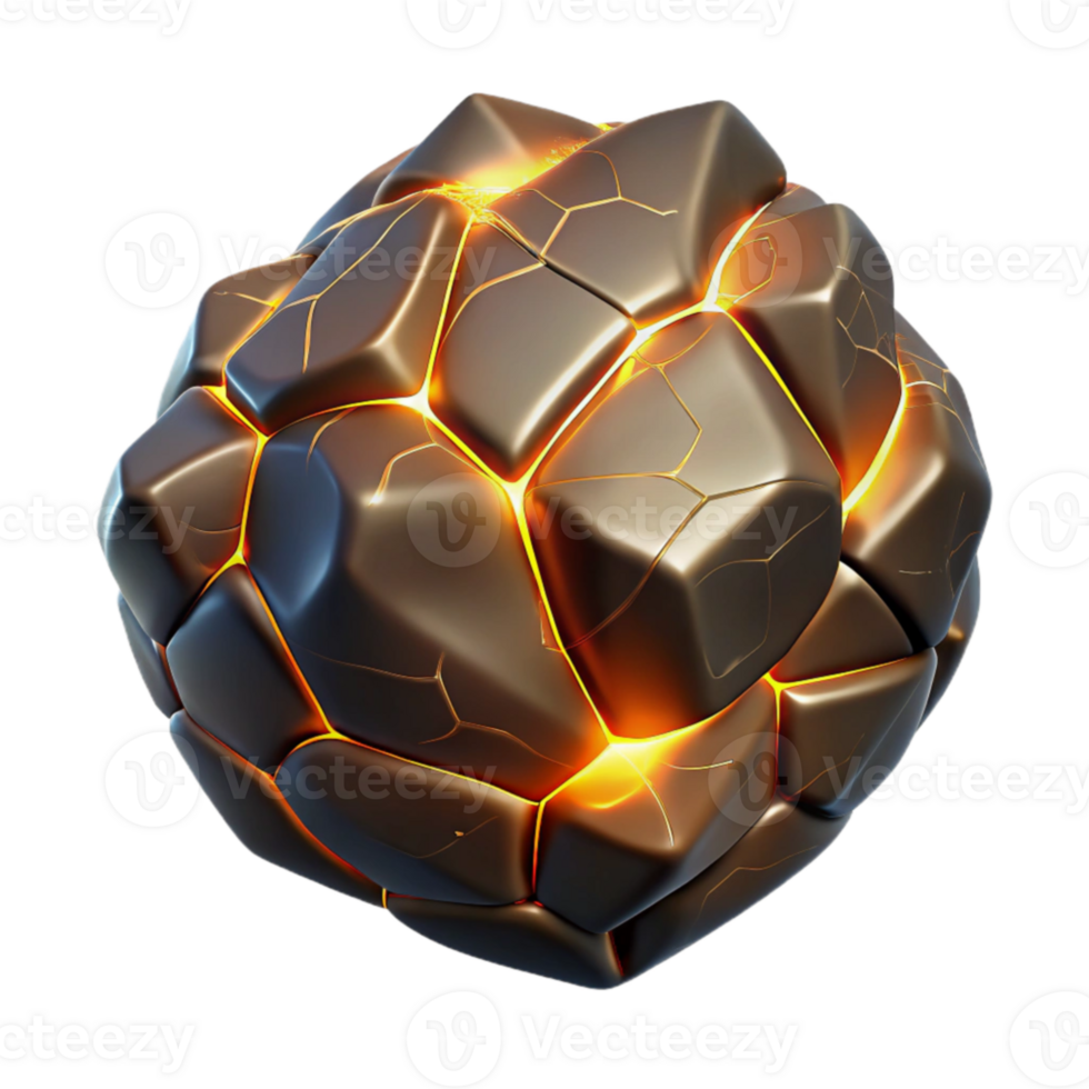 dramatic traditional Glowing Cracked 3D Sphere genuine png