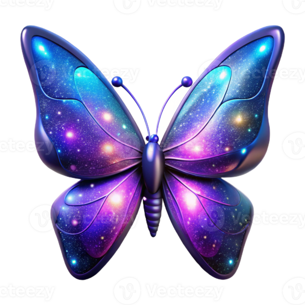 stunning traditional Cosmic Butterfly 3D Illustration premium png