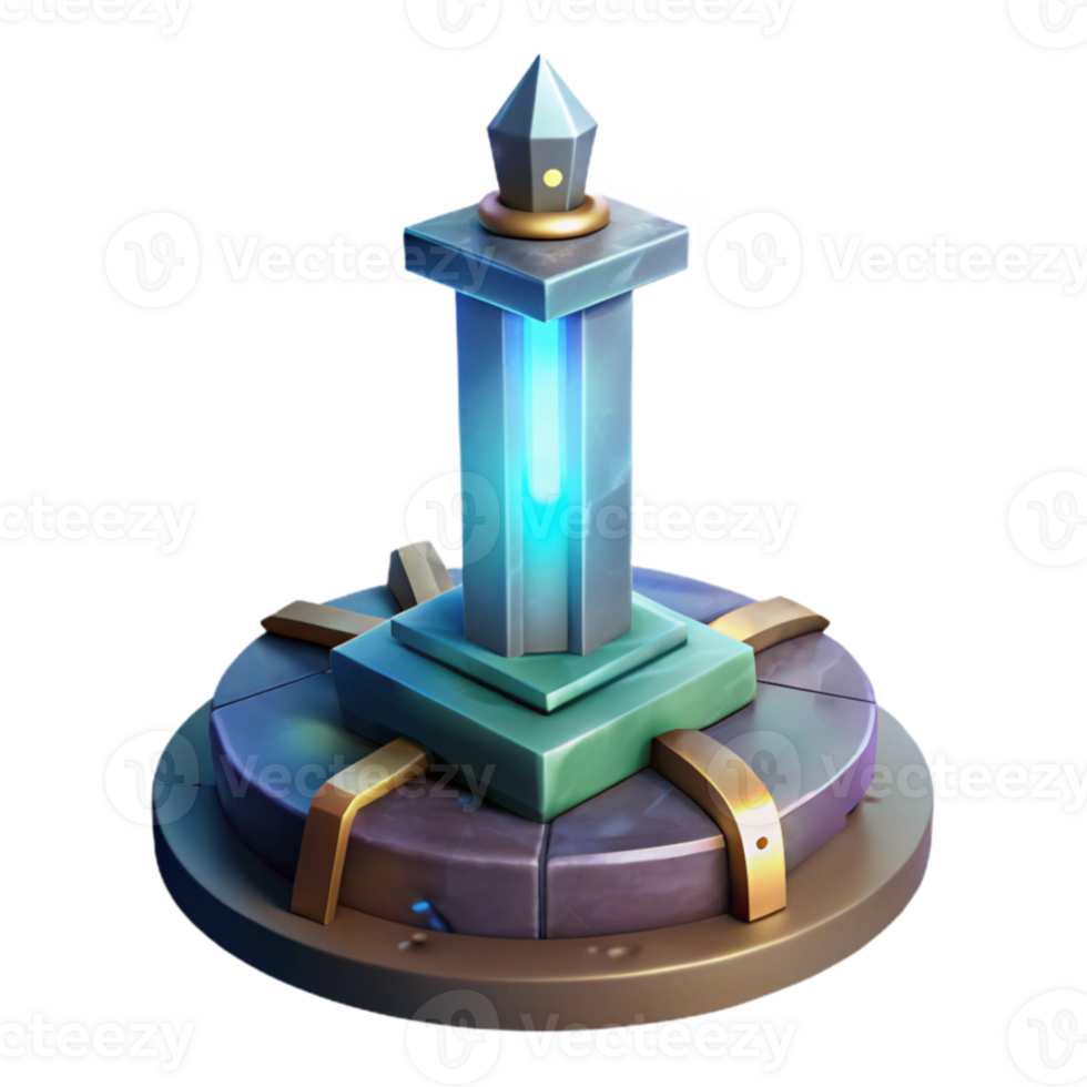 dramatic abstract Glowing Fantasy Pillar 3D Render high resolution png
