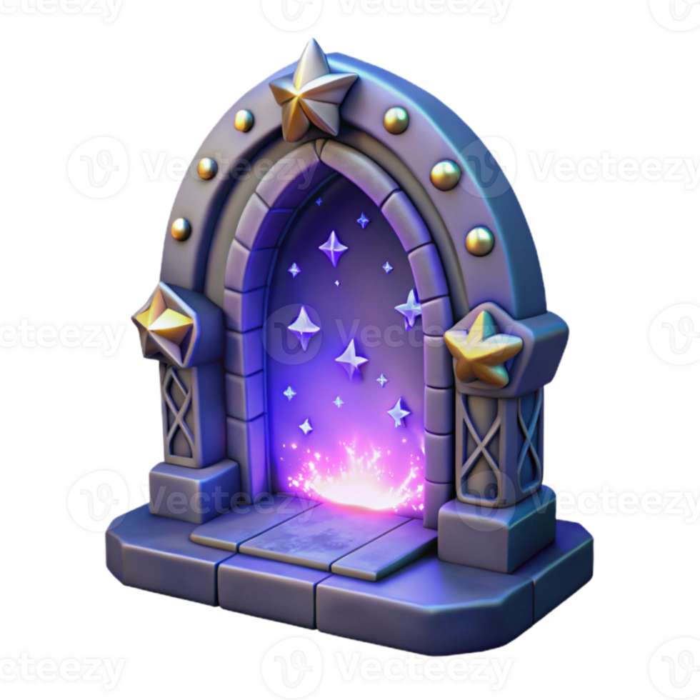 impressive traditional Magical Starry Portal 3D Render professional png