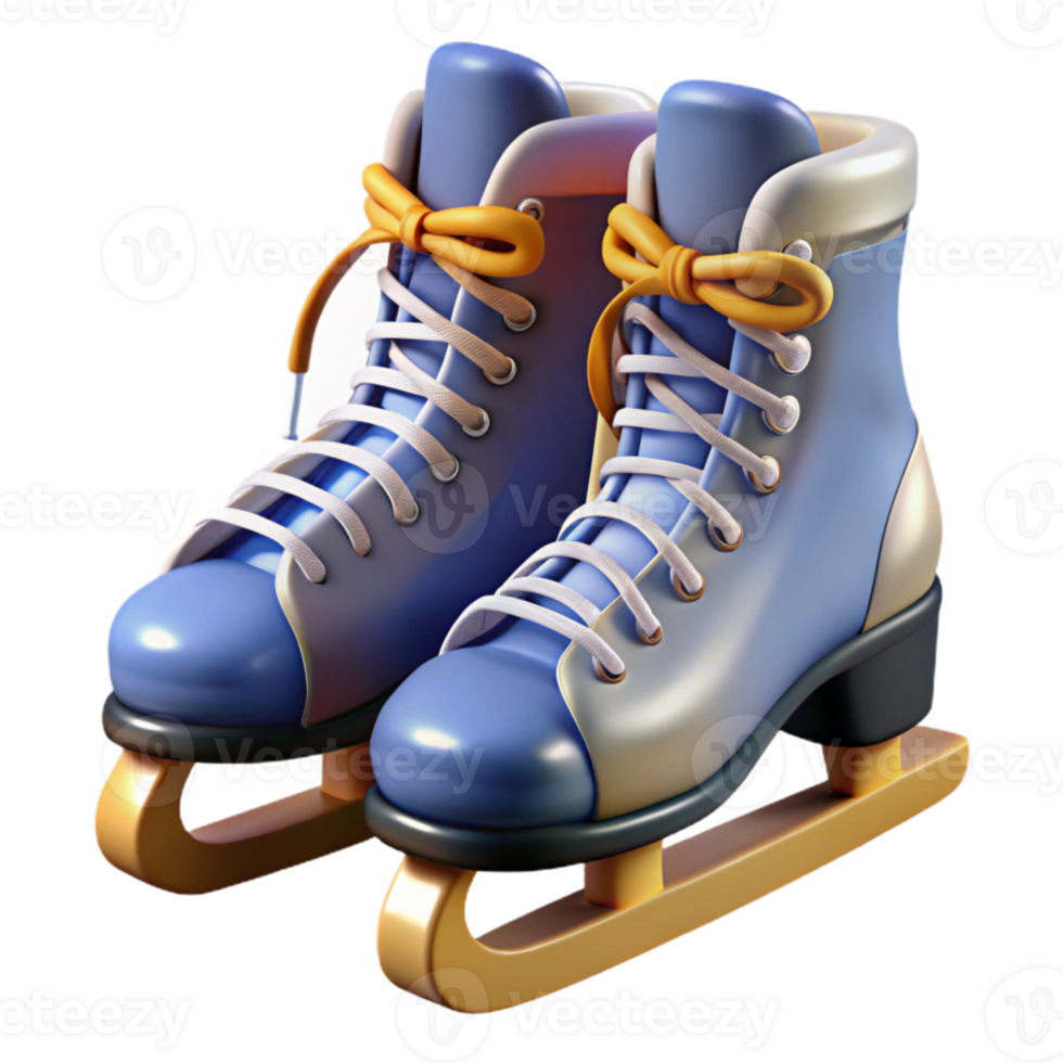 elegant minimalist Ice Skates 3D Render original png
