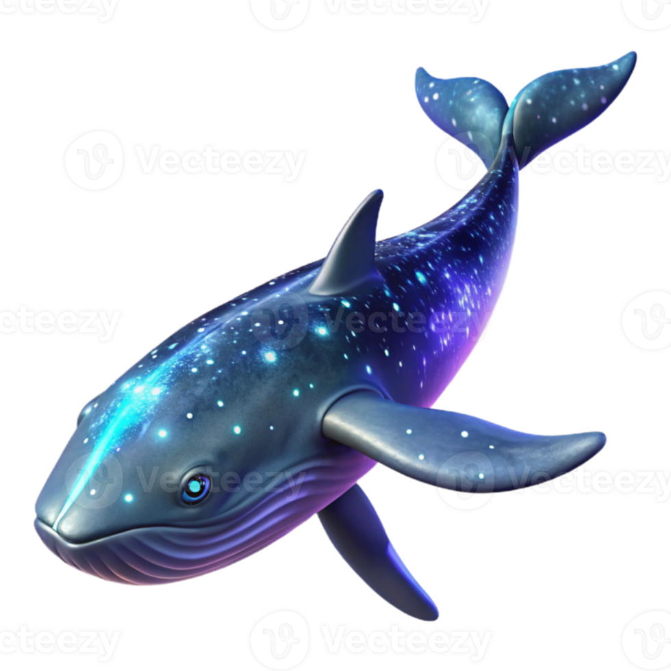 wonderful rustic Cosmic Whale 3D Render high quality png
