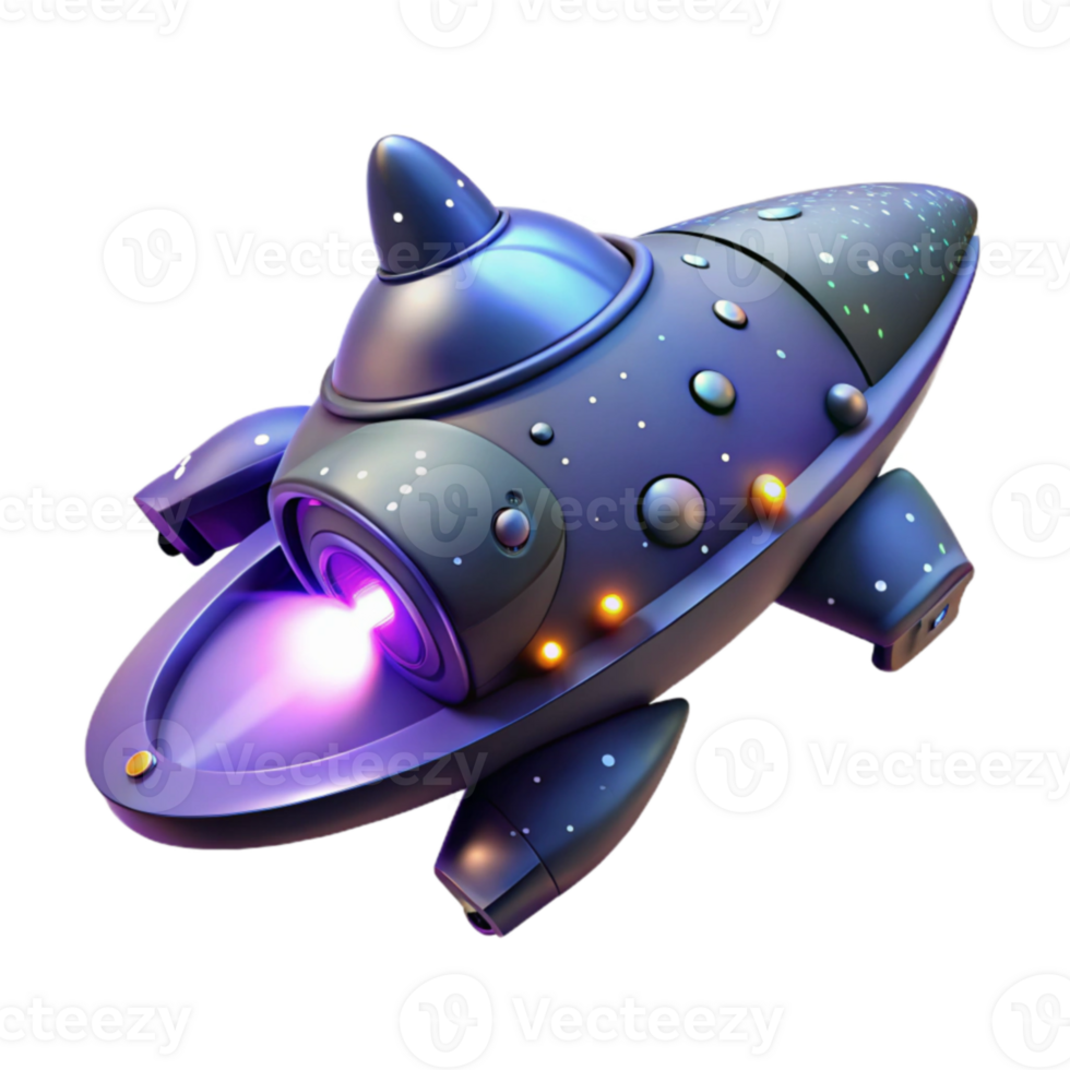 magnificent abstract 3D Spaceship Illustration, Futuristic Cartoon Spaceship Design 4K png