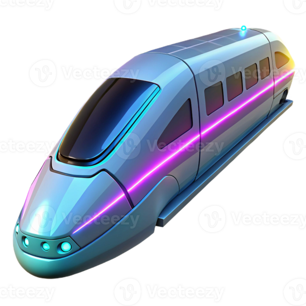 serene artistic Futuristic High-Speed Train 3D Render exclusive png