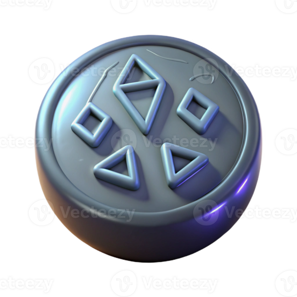 wonderful vintage 3D Render of Geometric Shapes Coin premium png