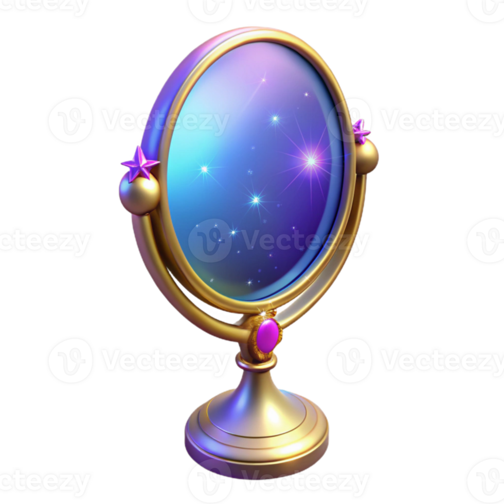 serene traditional 3D Render Magical Celestial Mirror 4K png