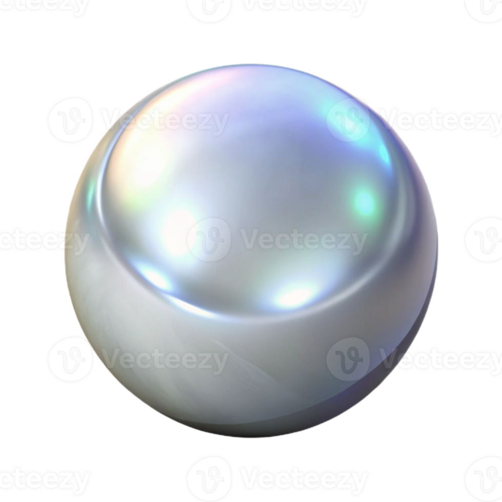 elegant traditional Iridescent Pearl 3D Render 4K png