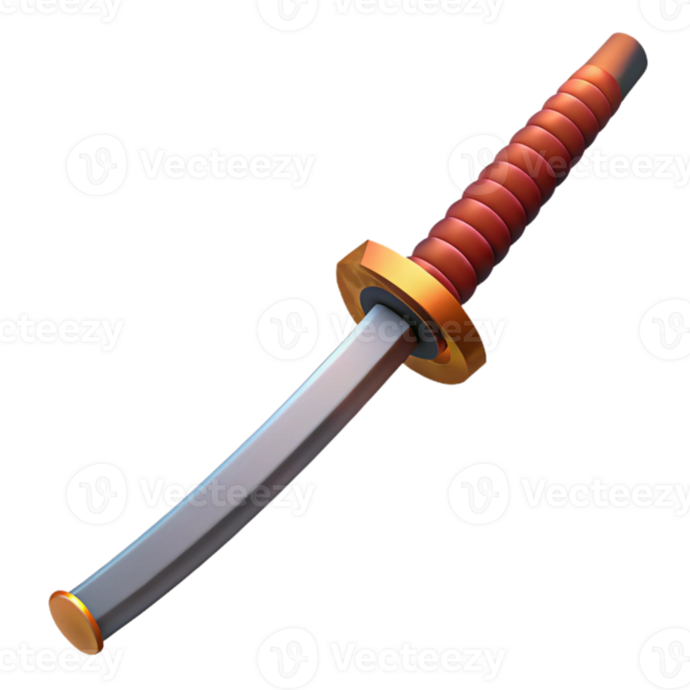 dramatic contemporary 3D Render of a Katana Sword professional png