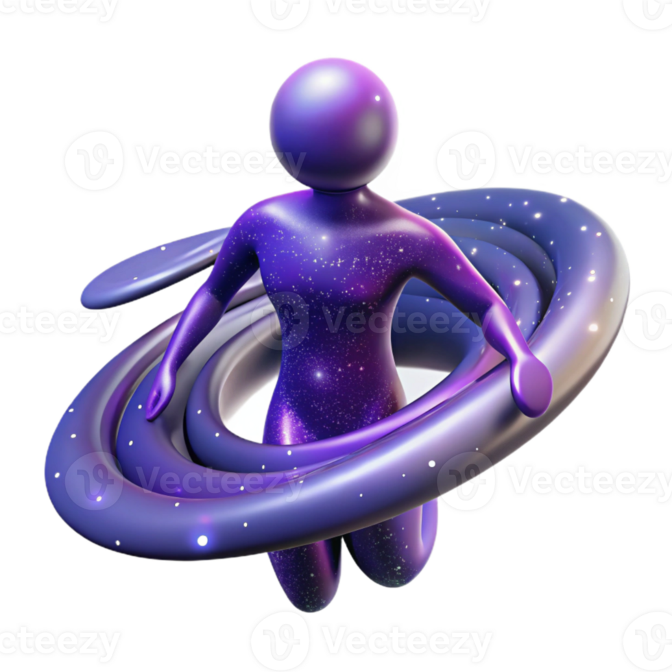 stunning vintage Cosmic Being 3D Render 4K png