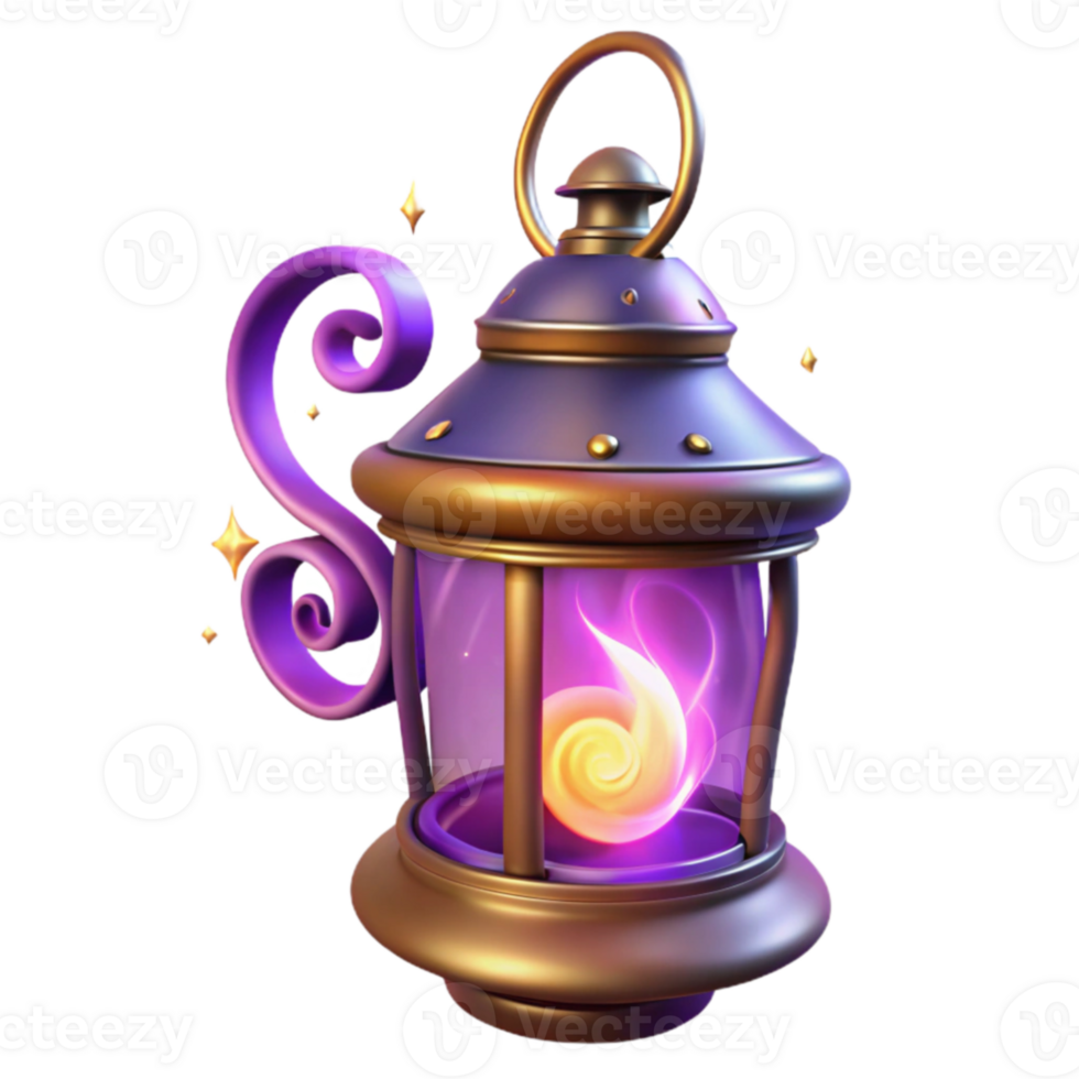 elegant modern Enchanted 3D Lantern Illustration 4K png