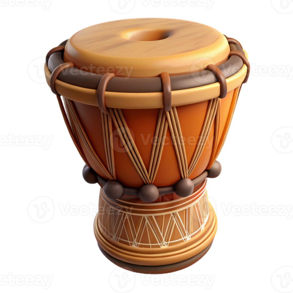 extraordinary modern 3D Render of an African Djembe Drum 4K png