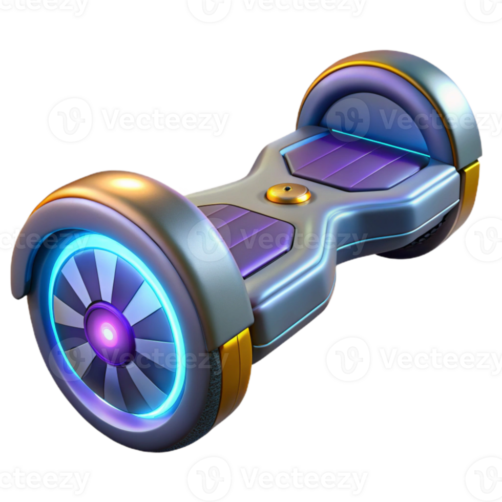 elegant artistic Futuristic Hoverboard 3D Render high resolution png
