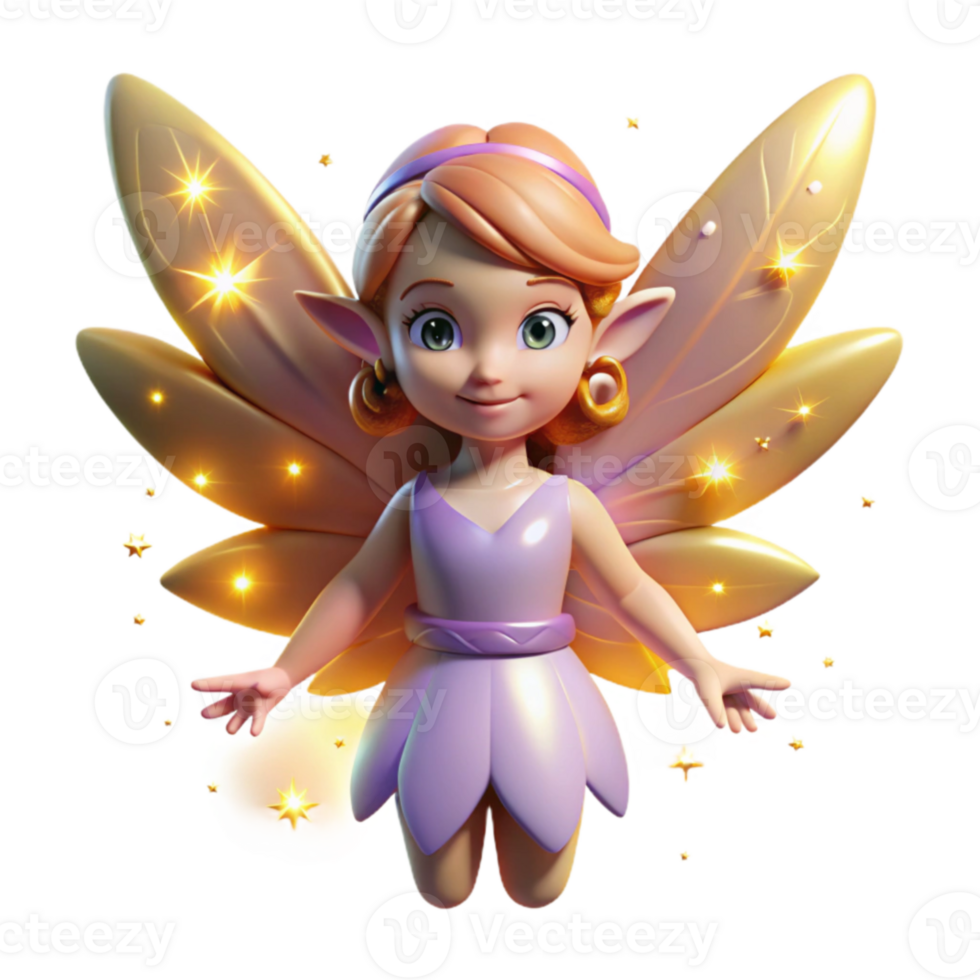 impressive classic 3D Render of a Cute Fairy premium png