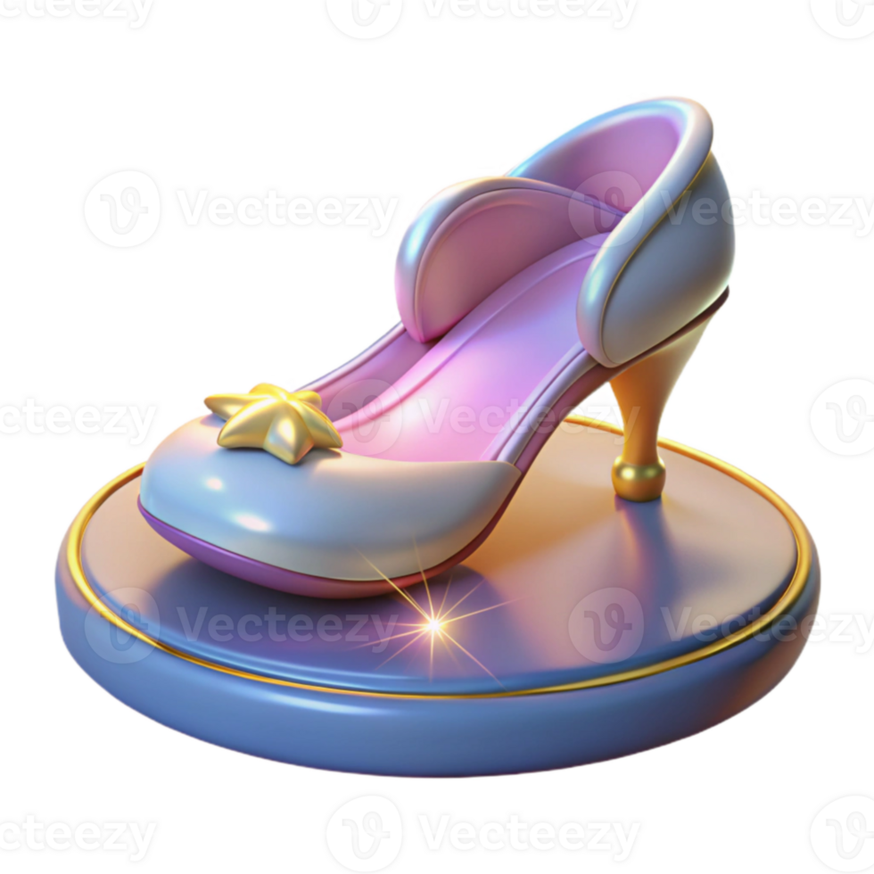 elegant rustic 3D Render of a Pastel High-Heeled Shoe 4K png