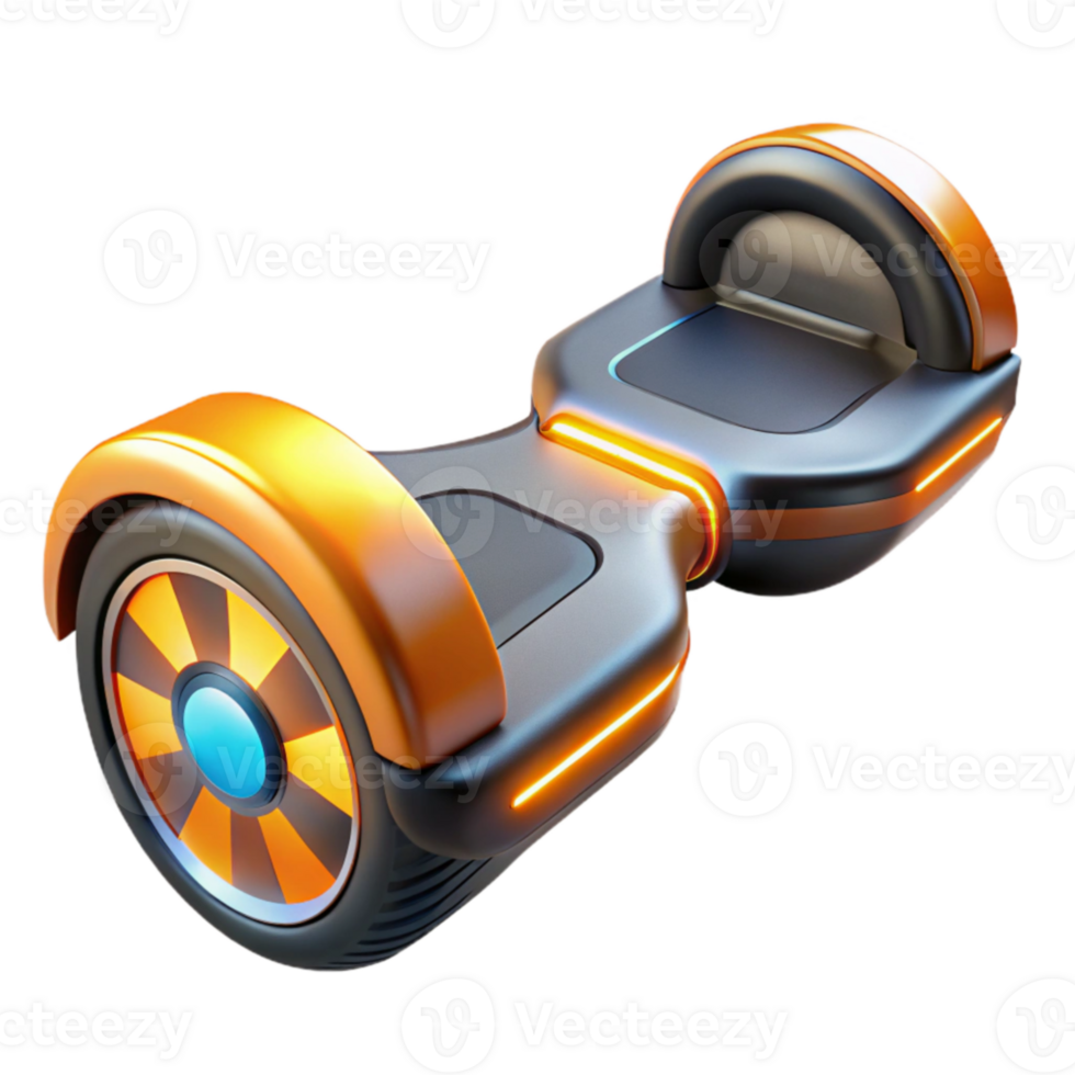 extraordinary abstract Orange and Black Modern Hoverboard 3D Render authentic png