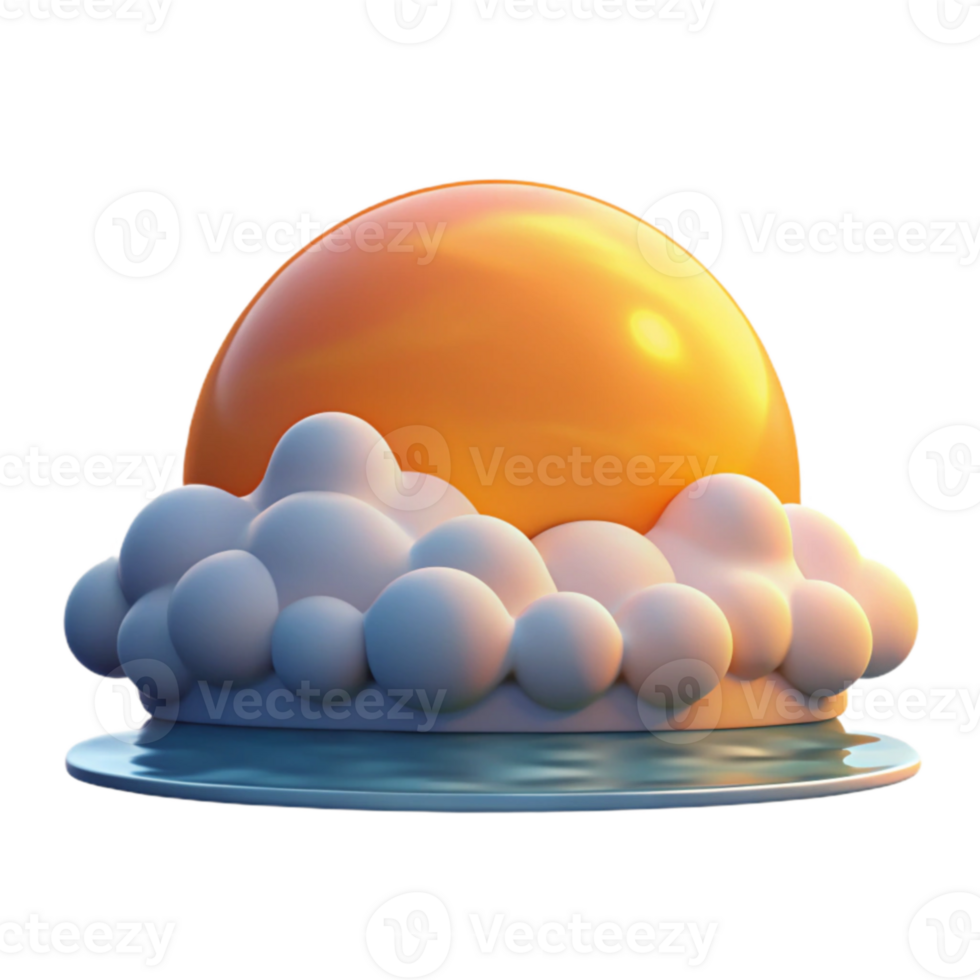 wonderful abstract 3D Render Sunset Cloud Scene original png