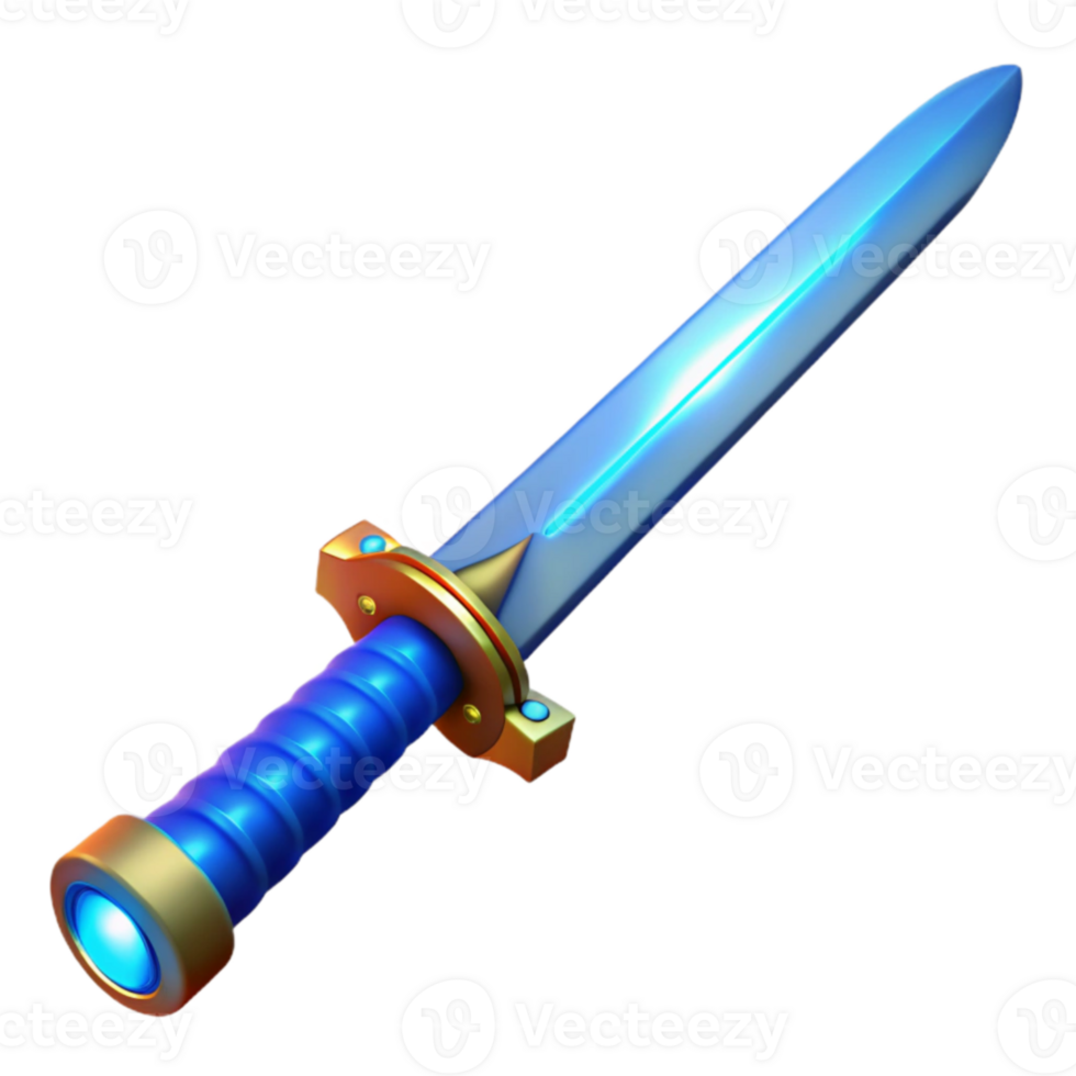 wonderful rustic 3D Render Blue Fantasy Sword exclusive png