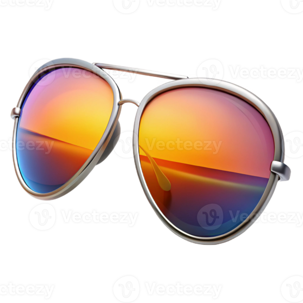 stunning abstract Summer Sunset Aviator Sunglasses 3D Illustration genuine png