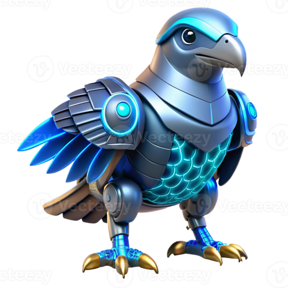magnificent abstract Robotic Eagle 3D Render high resolution png