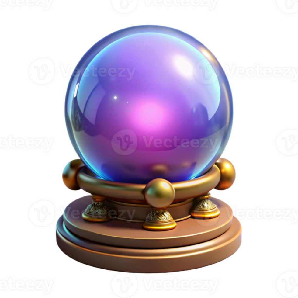 serene abstract Mystic Crystal Ball 3D Render premium png
