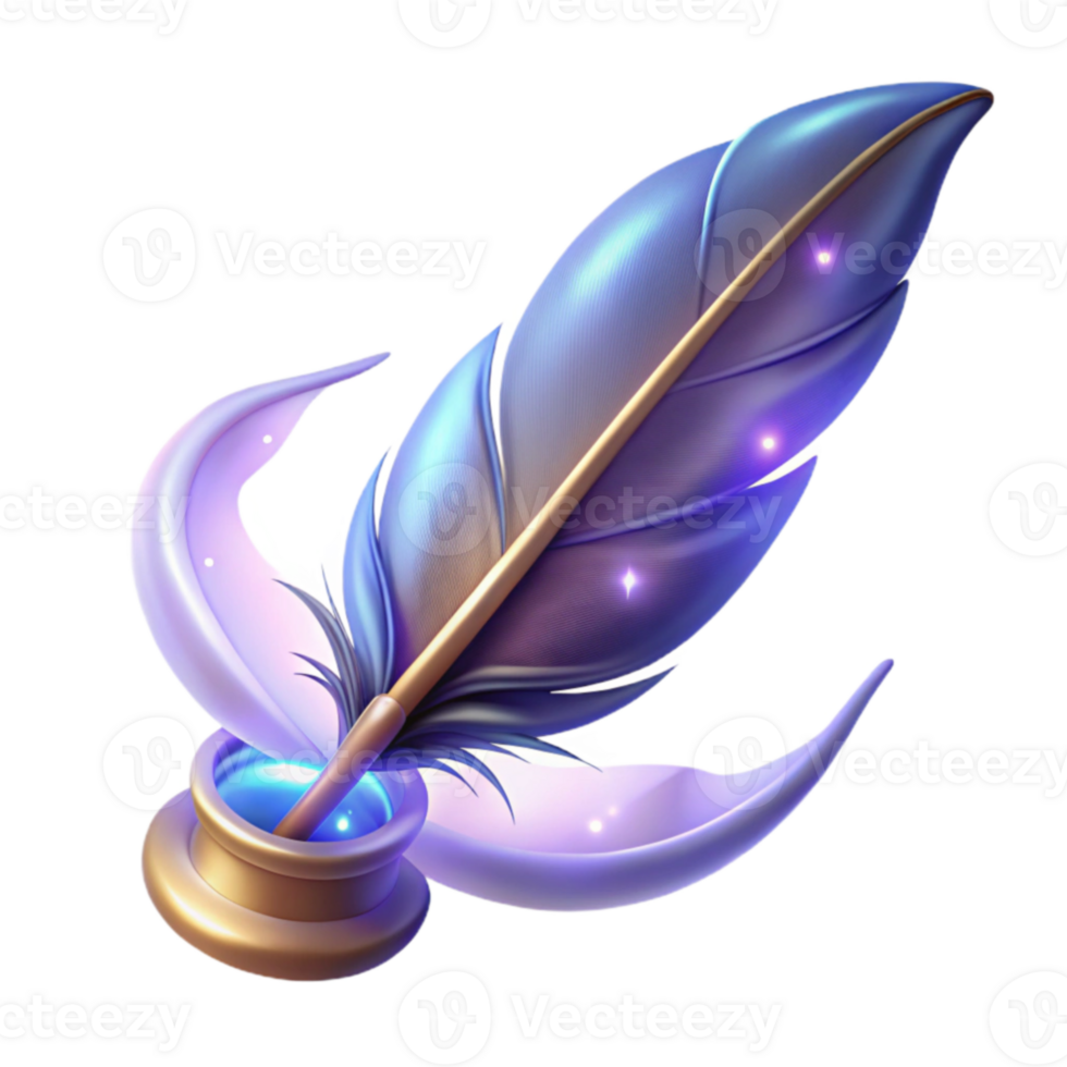 impressive abstract Enchanted Quill 3D Illustration premium png