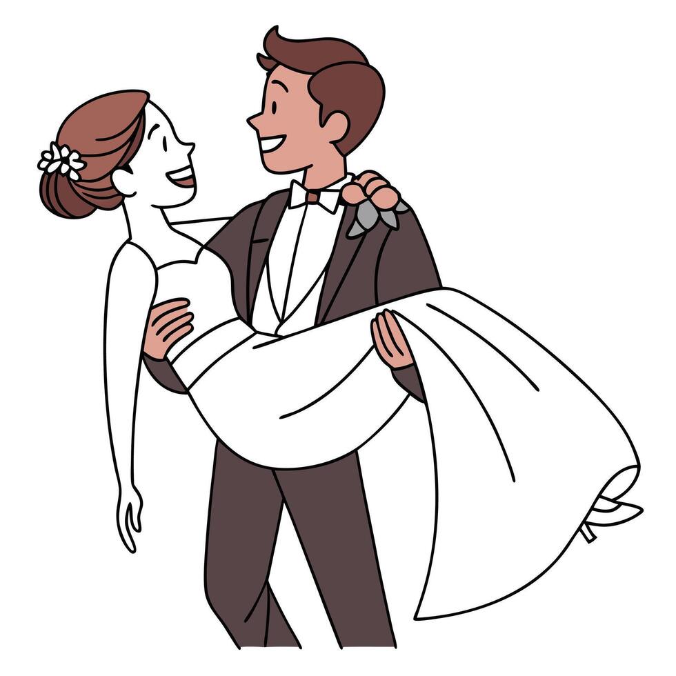 Elegant Wedding Couple Design vector