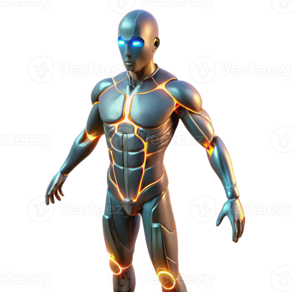 magnificent abstract Futuristic Cyborg 3D Render high resolution png