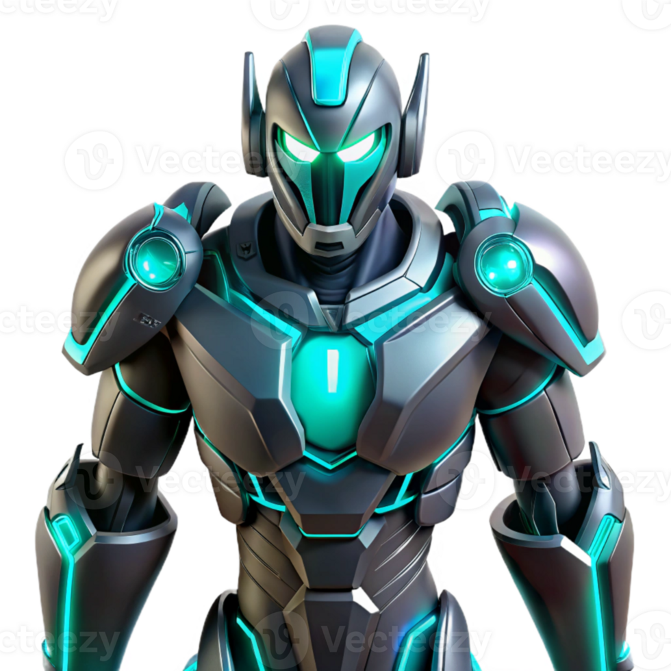 impressive vintage Futuristic Robot 3D Render authentic png