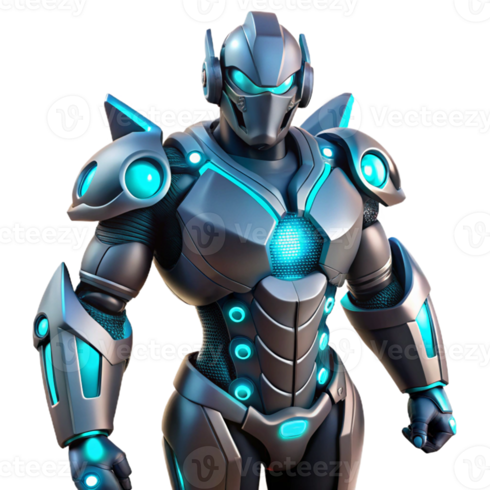 serene rustic Futuristic Robot 3D Render high resolution png