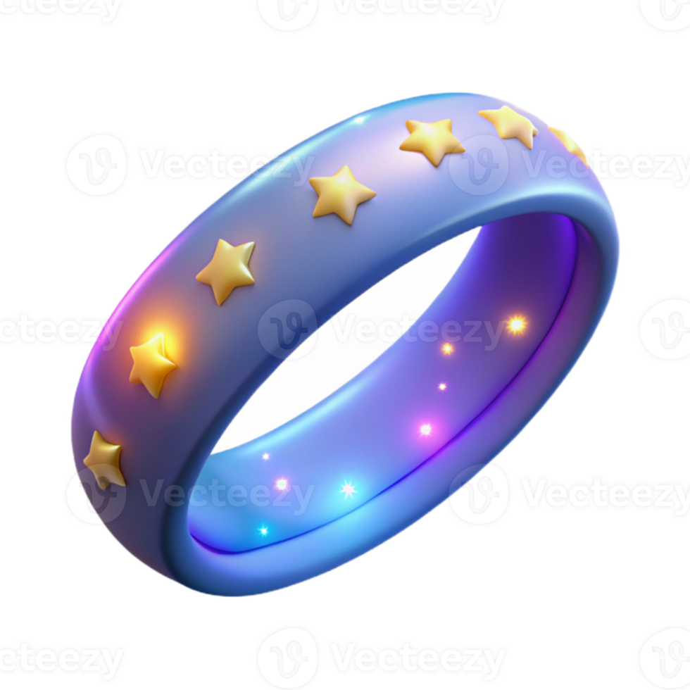 stunning rustic Glowing Star Ring 3D Render exclusive png