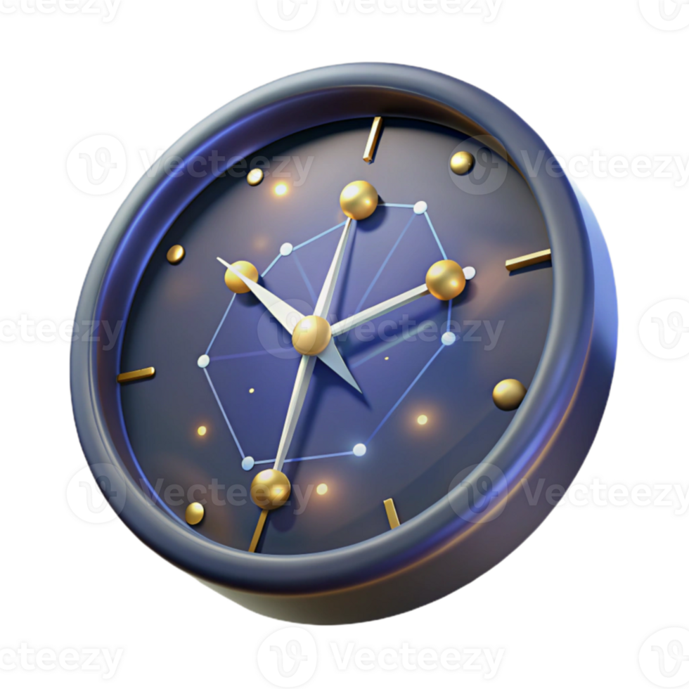 dramatic rustic 3D Clock Illustration, Time Management Concept high resolution png