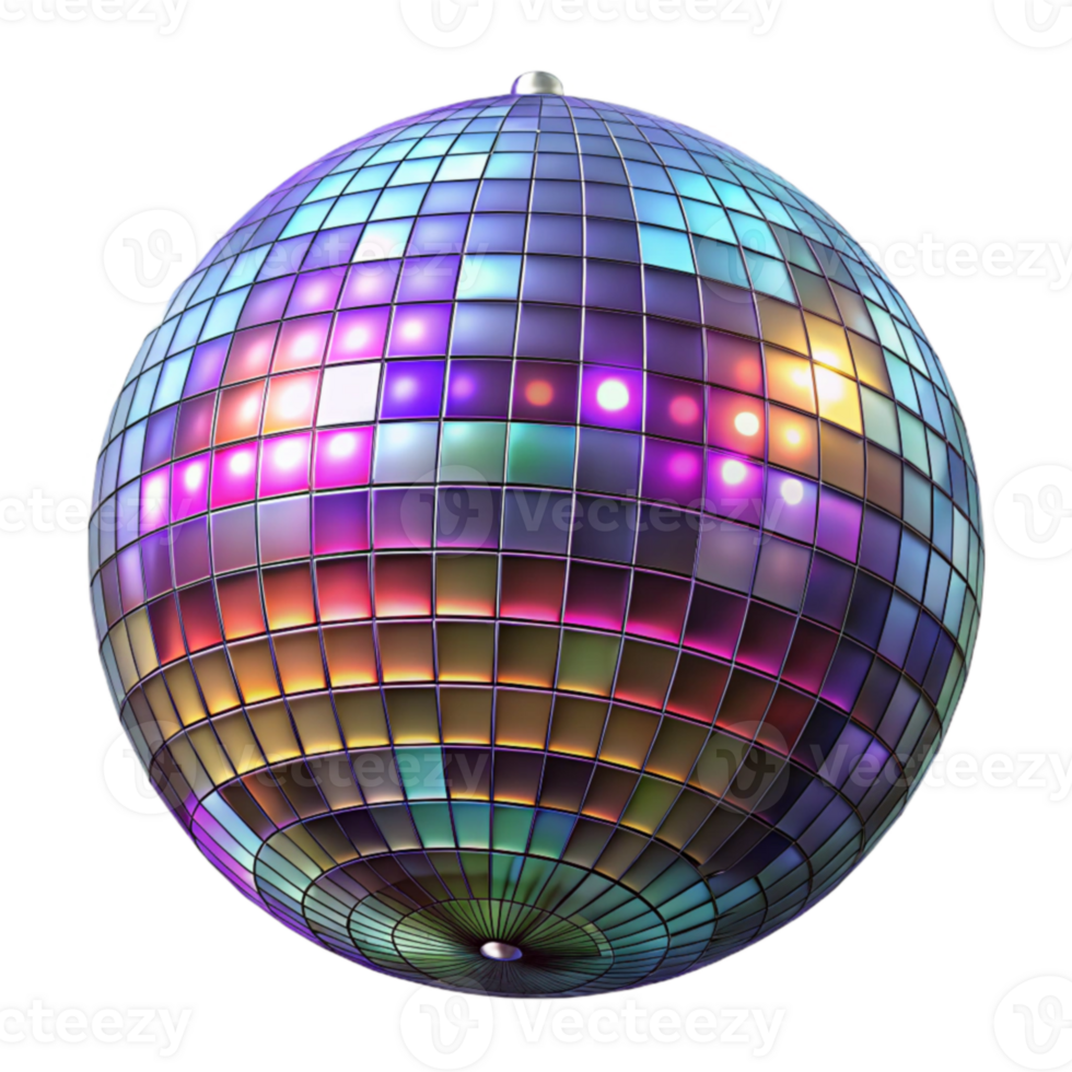 vibrant contemporary Disco Ball 3D Render Colorful Party Lights high quality png