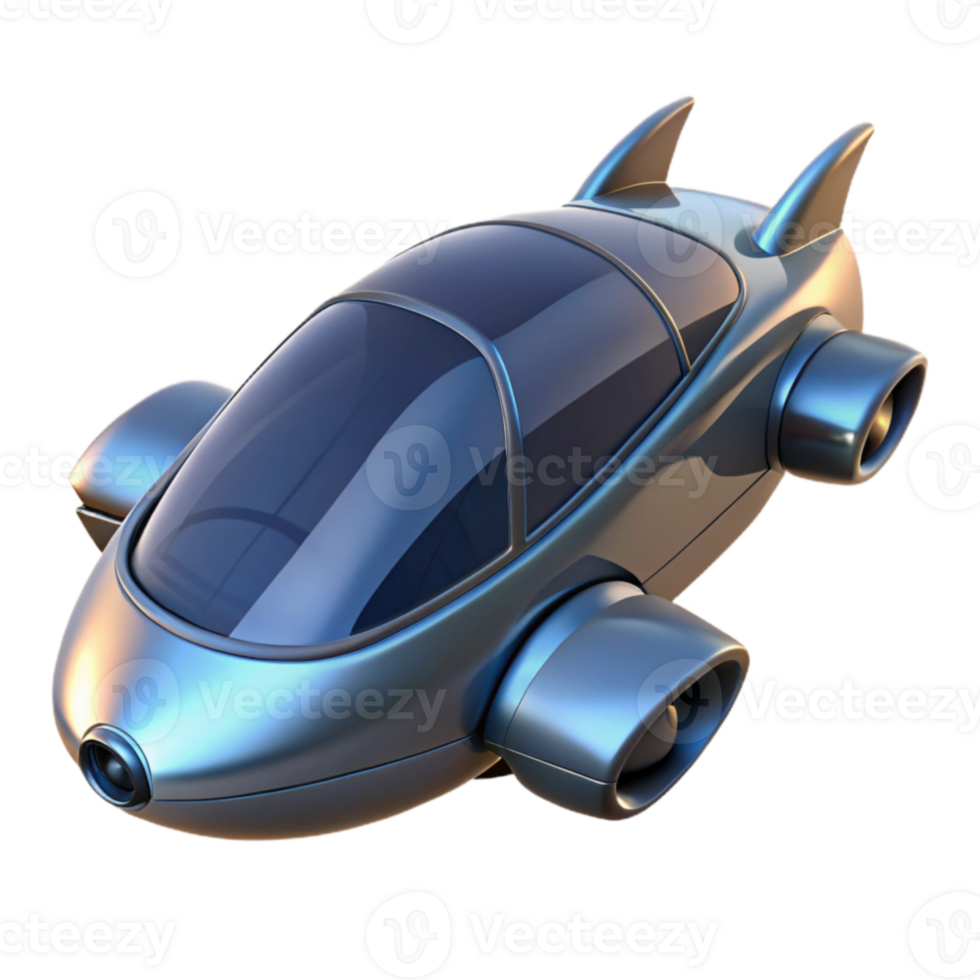impressive artistic Futuristic Flying Car 3D Render detailed png