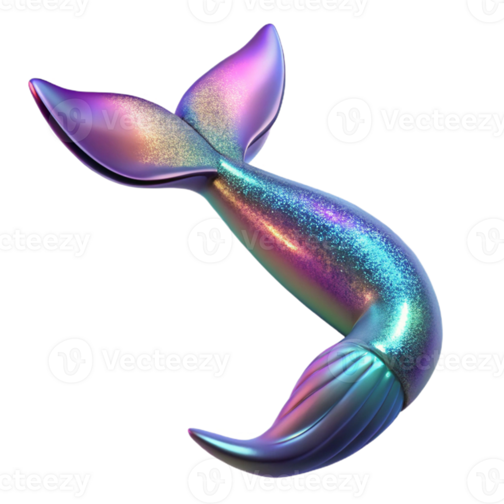 stunning rustic Iridescent Mermaid Tail 3D Render high resolution png